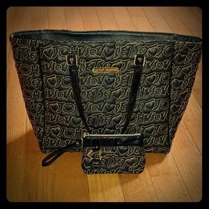 EUC Betsey Johnson tote bag and matching wallet